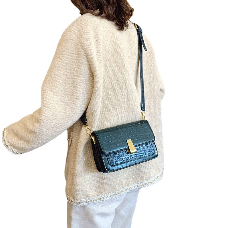 Women Vintage Lizard Grain Crossbody Bag Shoulder