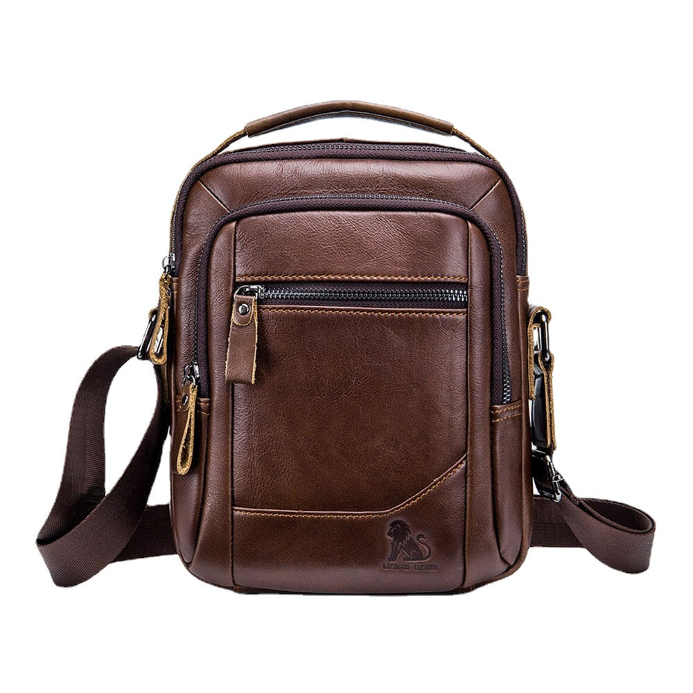 Vintage Leather Waterproof Multi-pocket Crossbody Shoulder Bag