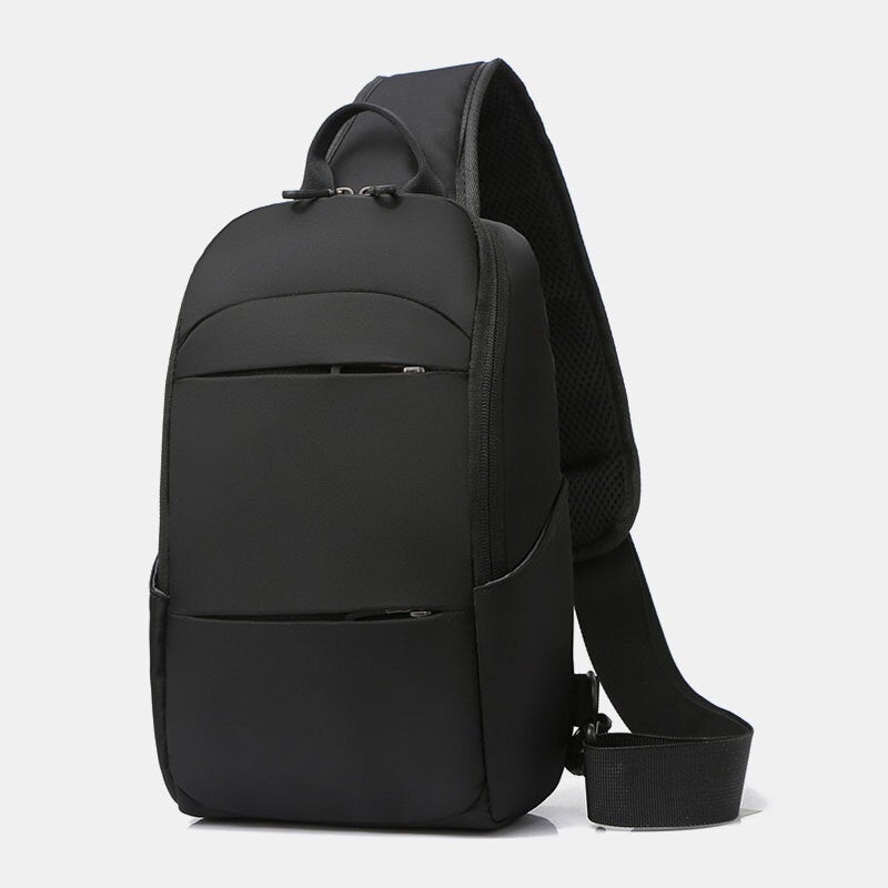 Men's Waterproof Oxford Crossbody Bag with USB Charging, Large Capacity, Multi-Layer Sling