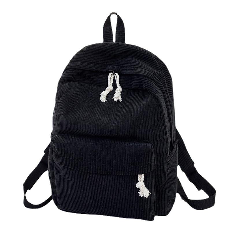 Preppy Style Female Soft Corduroy Backpack For School