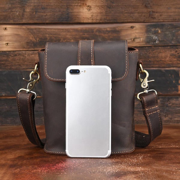 Men's Vintage Leather Business Crossbody Bag