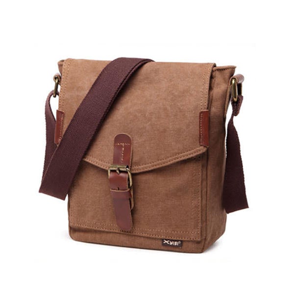 Men's Canvas Messenger Shoulder Bag - Casual & Durable