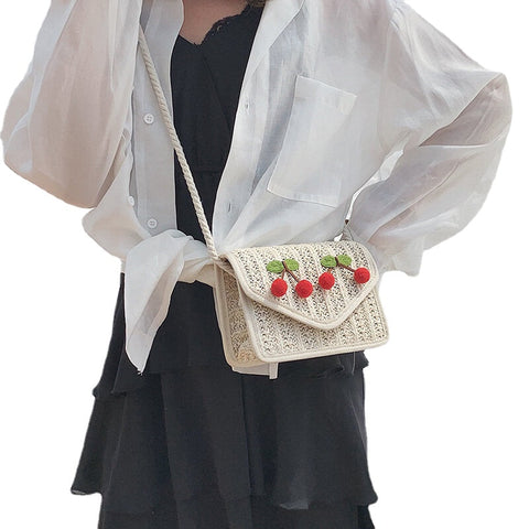 Women Travel Summer Beach Weave Straw Crossbody Bag