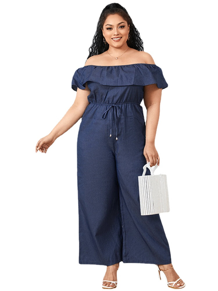 Pleating Casual Solid Ankle Length Jumpsuits For Women