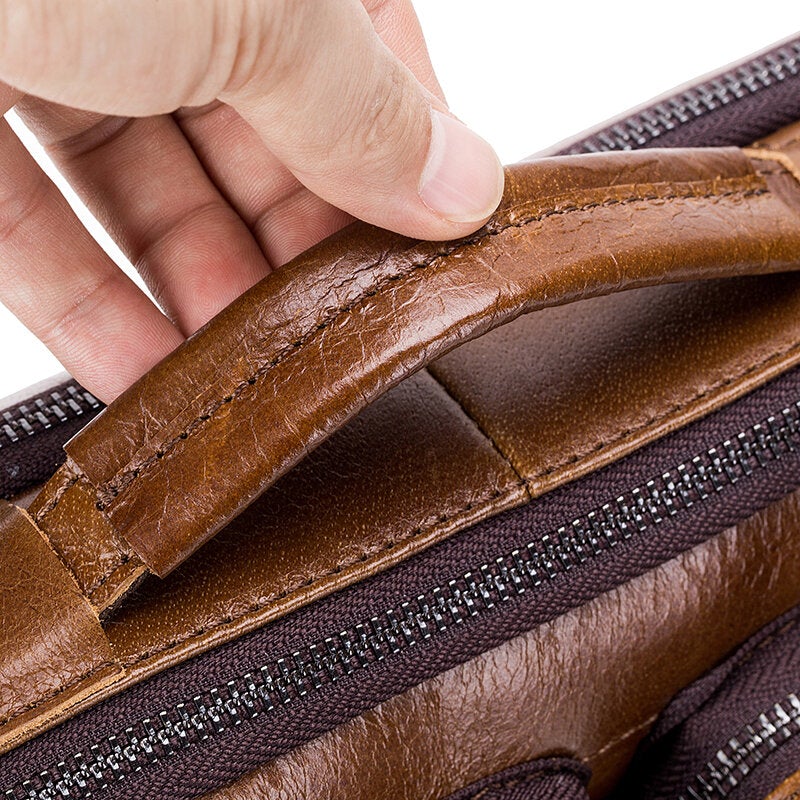 Men Genuine Leather Crossbody Bag