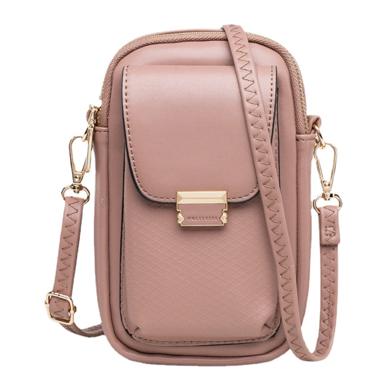 Women Solid Zipper Phone Bag Crossbody Shoulder