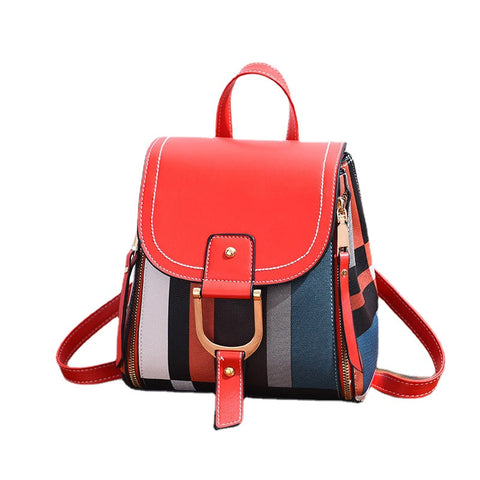 Women Fashion Elegant Leisure High Capacity Multi-Color Backpack Shoulder Bag