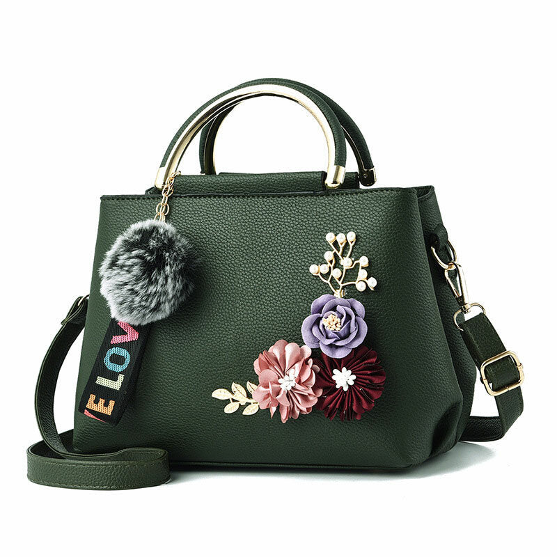 Womens Purses and Handbag Shoulder Bags Ladies Designer Top Handle Satchel Tote Bag with Ribbons Flower Decoration