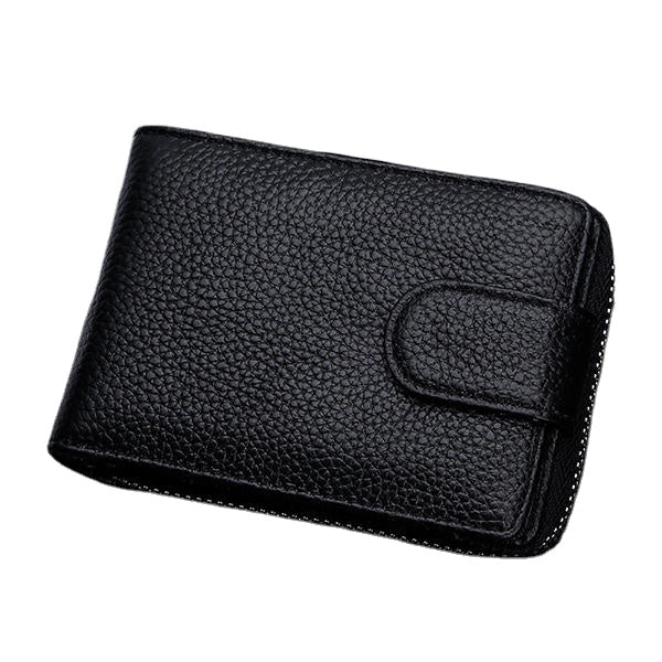 Men Women RFID Genuine Leather Wallet Multifunction Purse with 10 Card Slots