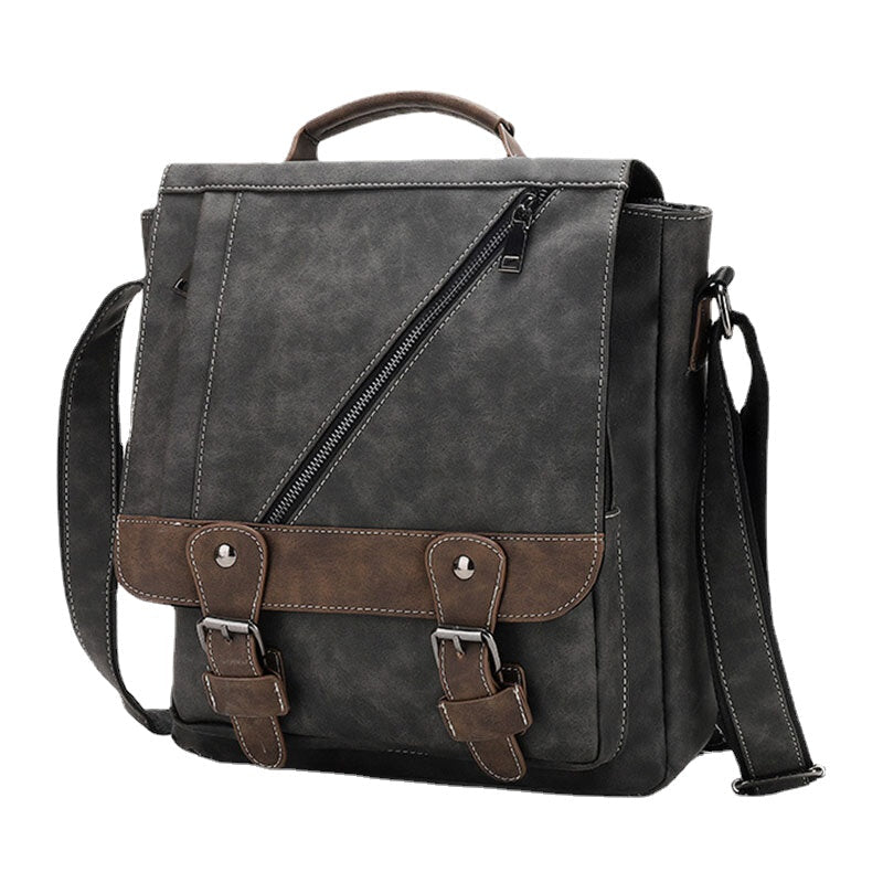 Men's Retro Faux Leather Multi-carry Crossbody Handbag