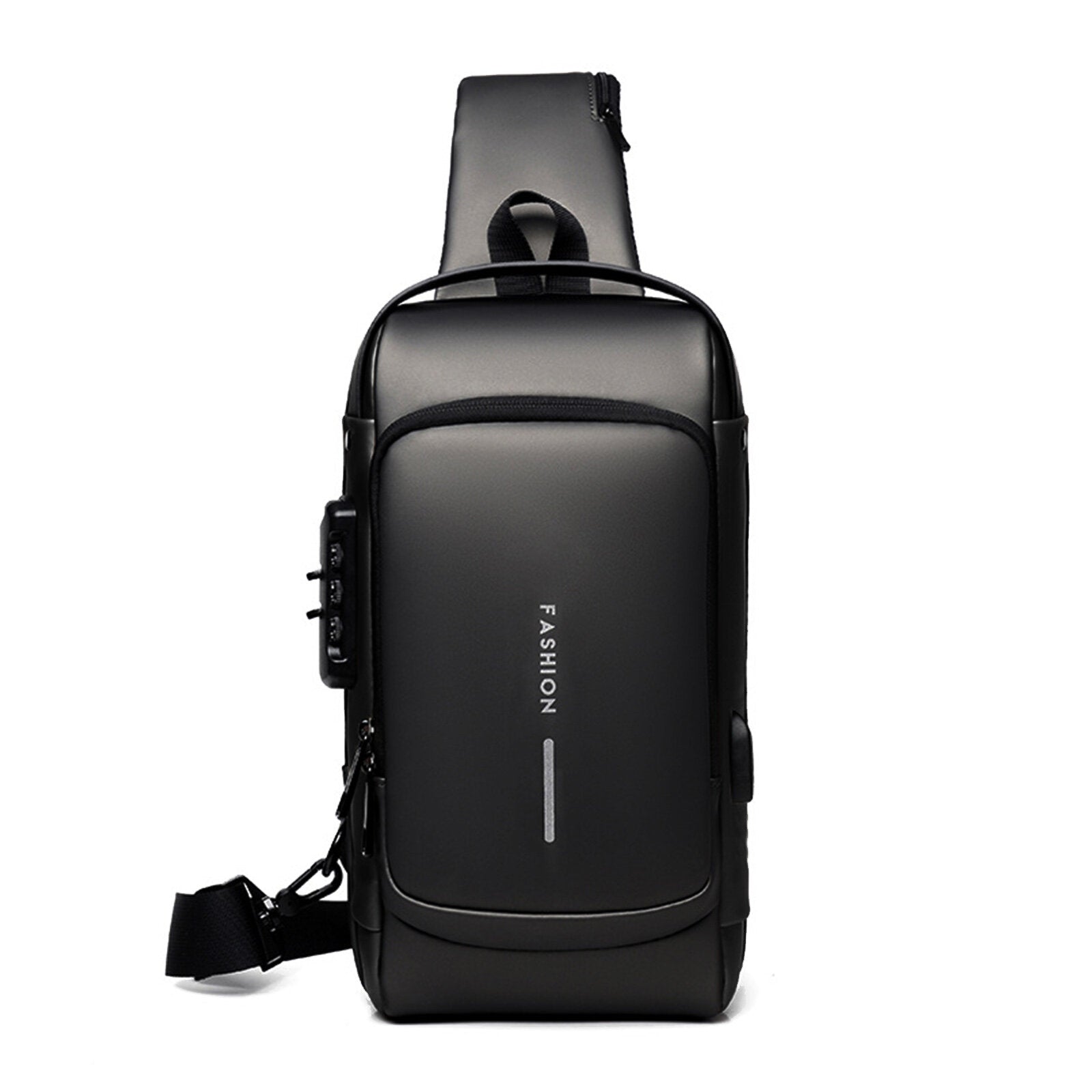 Men Oxford Cloth Anti-theft Lock Large-capacity USB Charging Multifunctional Casual Messenger Bag Chest Bag