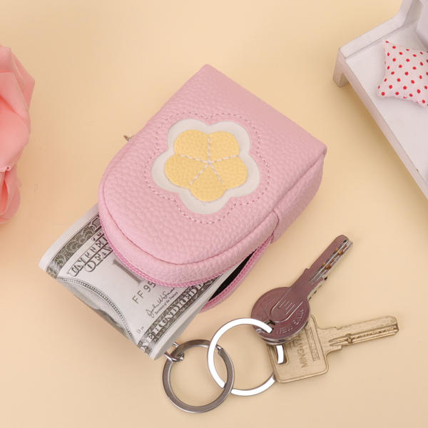 Women Quality PU Leather Cute Floral Pattern Change Wallet Coin Purse Card Holder
