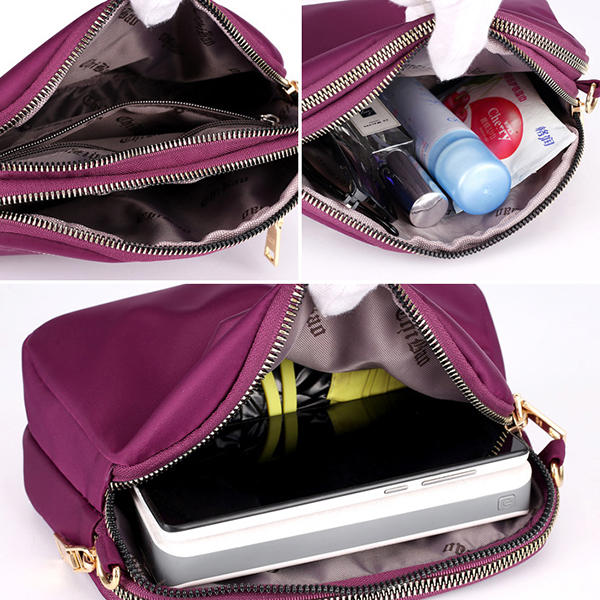 Women Nylon Waterproof Solid Casual Fashion Shoulder Bag Shell Clutch Crossbody