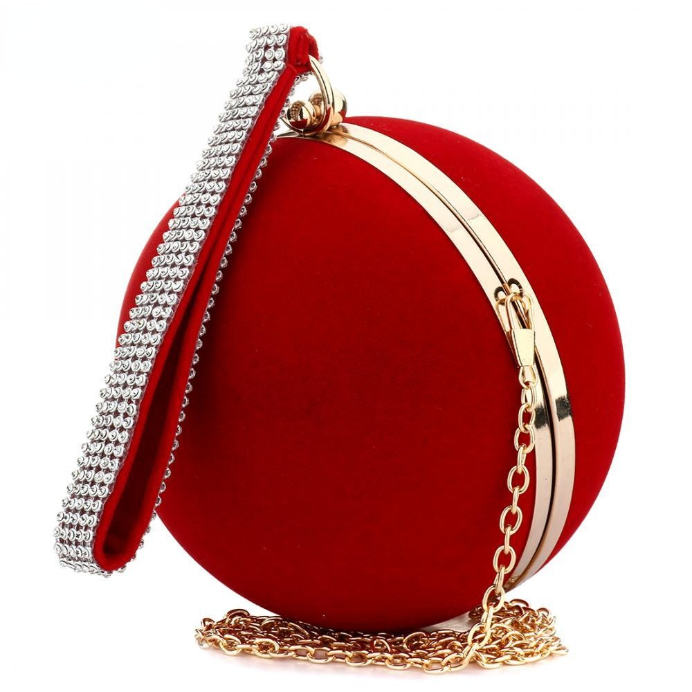 Stylish Unique Ladies' Spherical Iron Velvet Evening Bags