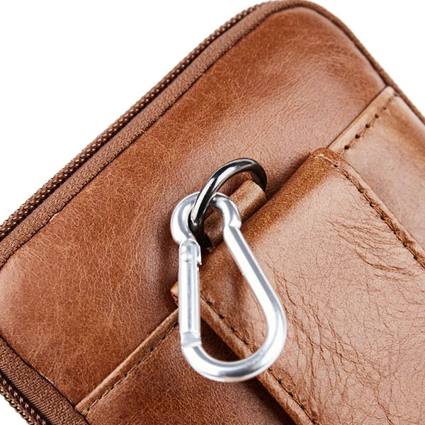 Croc Embossed Leather Phone Pouch Belt Bag for Men - 6in Hip Bum Bag