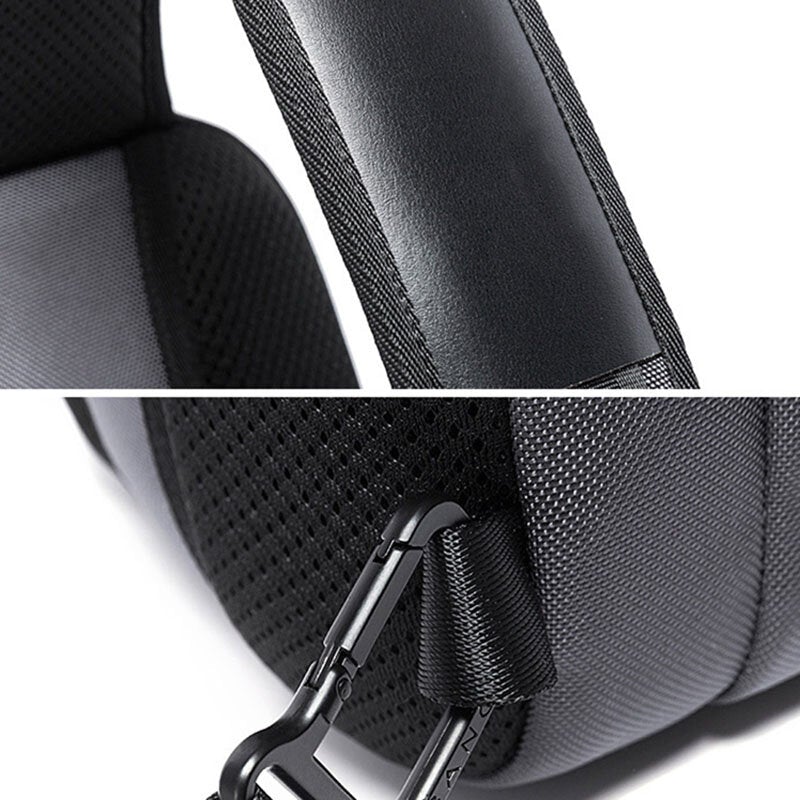 Men's Multifunction USB Charging Crossbody Bag for 15.6" Laptop with Multi-Pockets