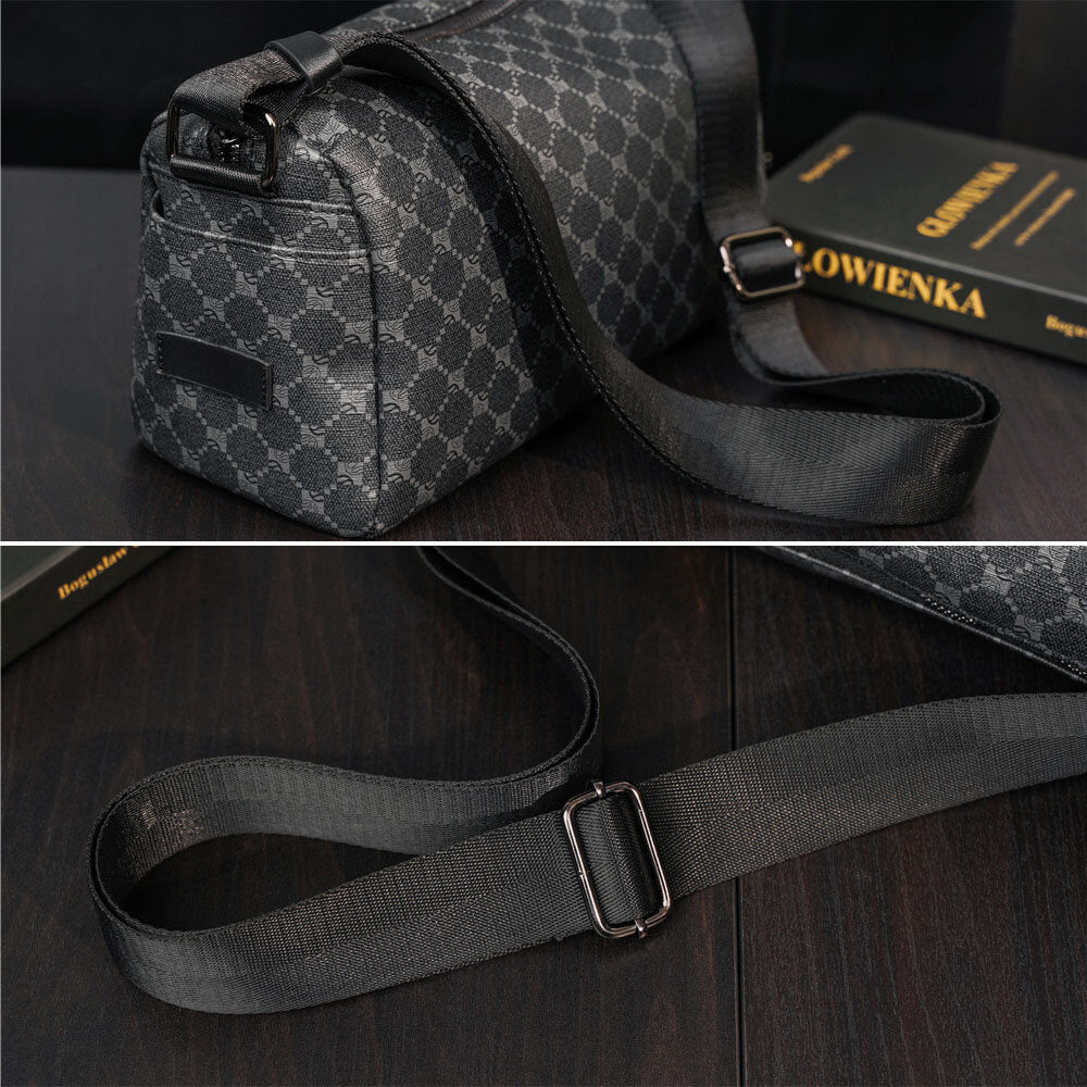 Men's Vintage Faux Leather Crossbody Bag - Large Capacity, Multifunction Shoulder Bag