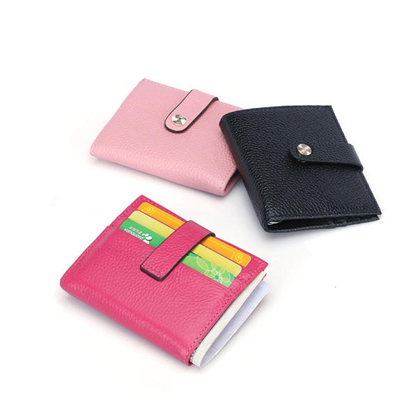 Women Hasp Short Wallets Genuine Leather Purse Card Holder Coin Bags