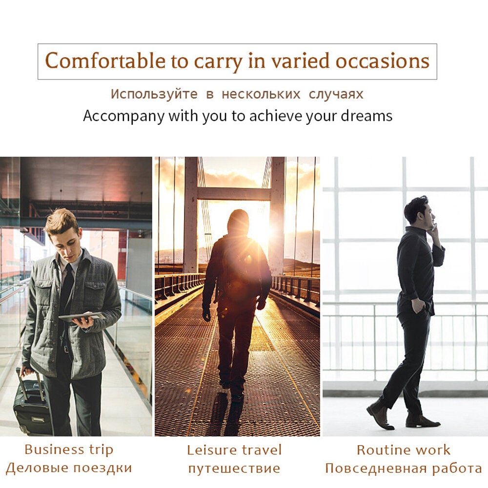 Men's Genuine Leather Large Capacity Shoulder Handbag