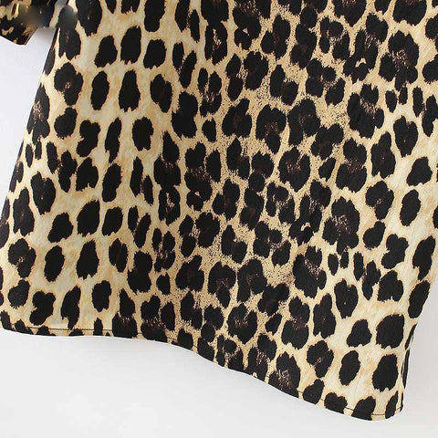 Leopard Dress Animal Skin Long Sleeve Vintage