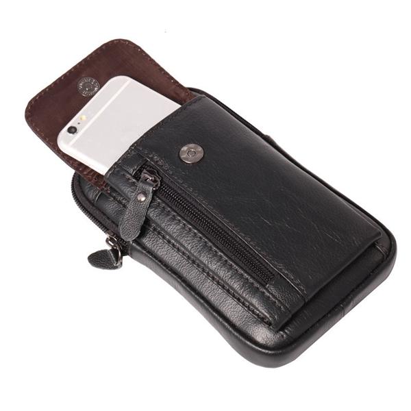 Men's Genuine Leather Crossbody Waist Phone Bag