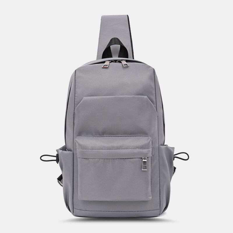 Men's Large Capacity Oxford Crossbody Chest Bag with Multi-Pockets