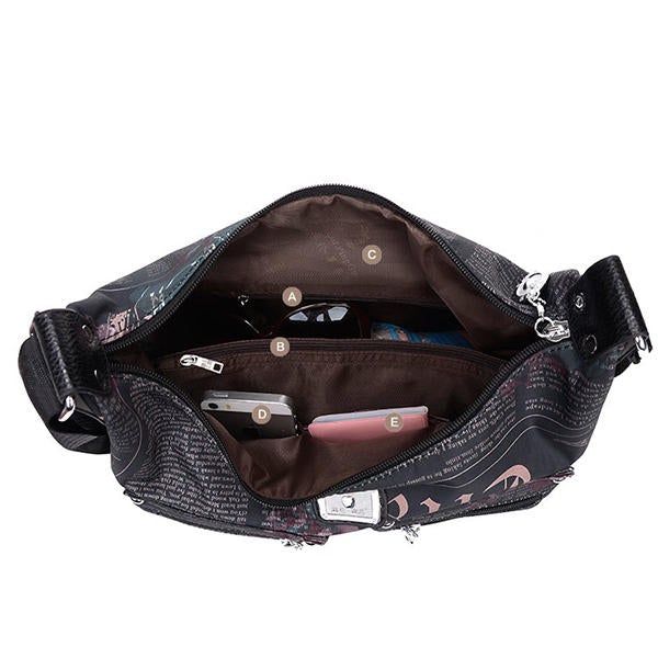 Nylon Light Casual Print Crossbody Shopping Shoulder Bags For Women