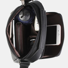 Men's PU Leather Multi-pocket Crossbody Bag - Large Capacity Teacher Bag