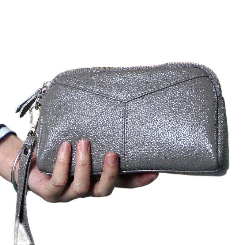 Casual Stylish Ladies' Quality Genuine Leather Clutch With Wristlet