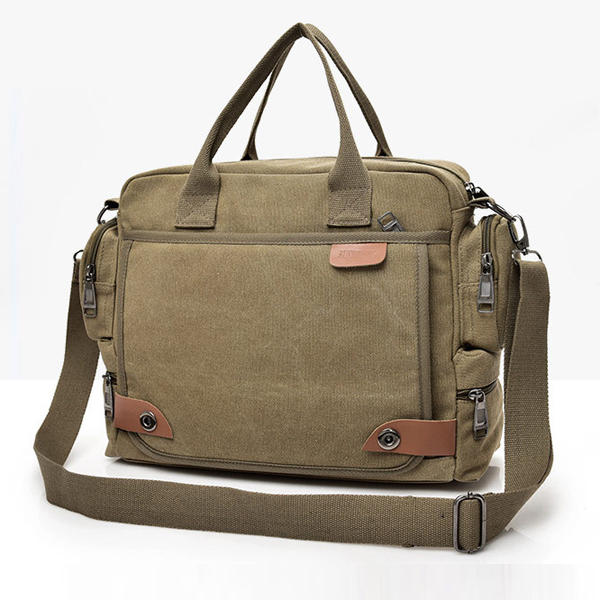 Men's Canvas Casual Business Large Capacity Crossbody Handbag