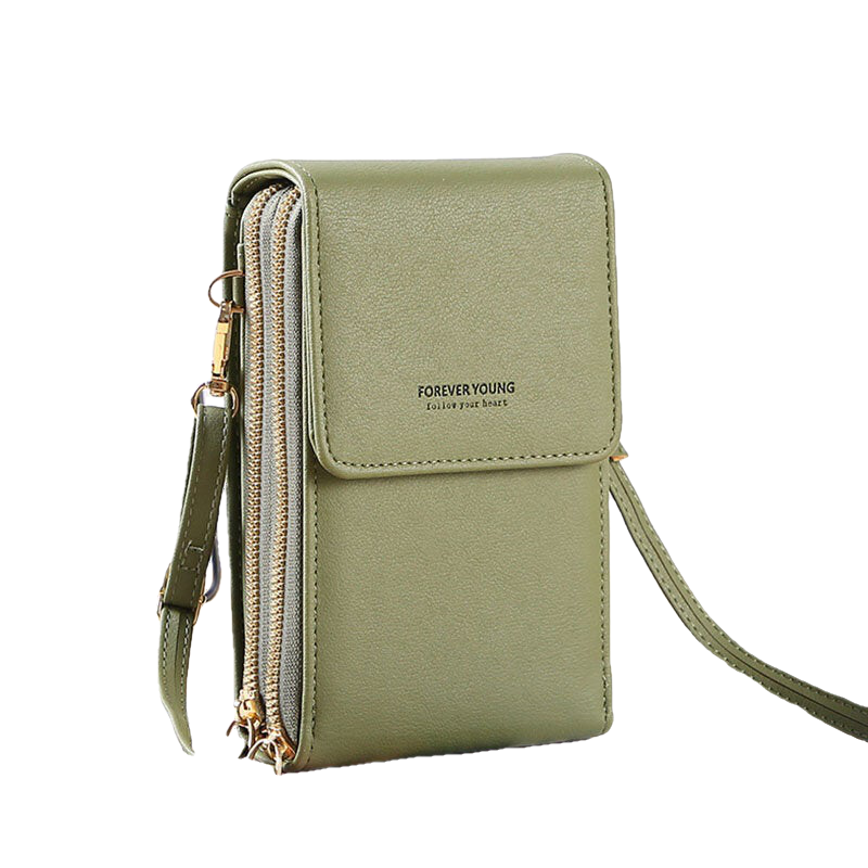 Women 6.5 Inch Touch Screen RFID Clutch Card Large Capacity Multi-Pocket Crossbody Phone Bag