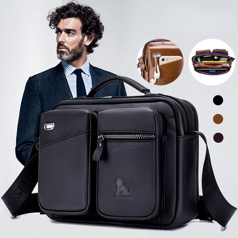 Men Genuine Leather Crossbody Bag