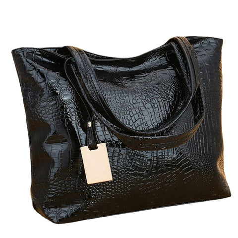 Trendy Casual Ladies' Large Capacity Alligator Shoulder Bags