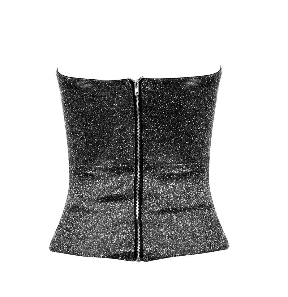 Love&Lemonade Sexy Tube Top Chest Cup Skeleton Support Glitter Elastic Fabric Top  LM81760