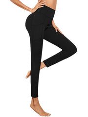 Casual Solid Color Stitching High Waist Yoga Sport Pocket Women Jogging Pants