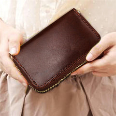 Genuine Leather Card Holder Portable Zipper Short Purse Wallets Coin Bags