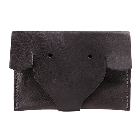 Women Genuine Leather Cowhide Cute Cartoon Elephant Pattern Storage Bag Coin Wallet