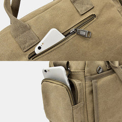 Men's Canvas Multi-pocket 13.3" Laptop Crossbody Shoulder Bag Briefcase