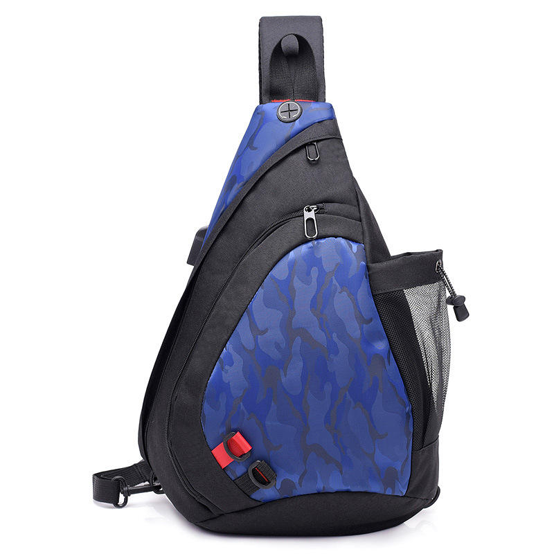 Men's Camouflage Chest Bag with USB Port - Large Capacity Outdoor Crossbody