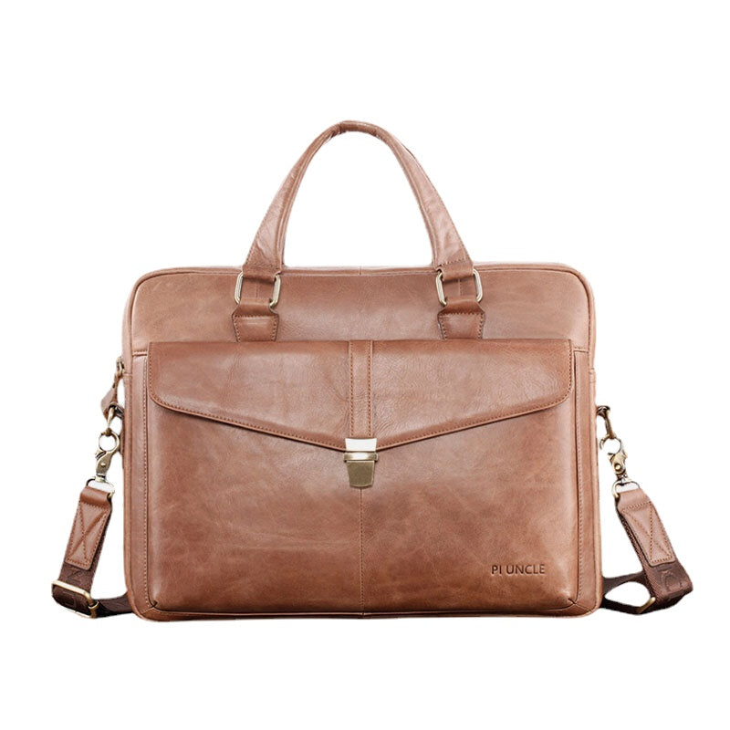 Men's Genuine Leather Multi-Function Retro Large Capacity Shoulder & Crossbody Bag