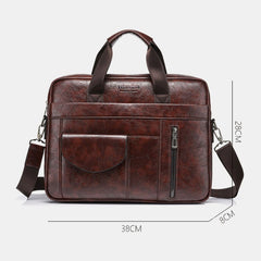Men's Anti-theft Multi-pocket Crossbody Bag, Retro 13.3" Laptop Messenger & Shoulder Briefcase