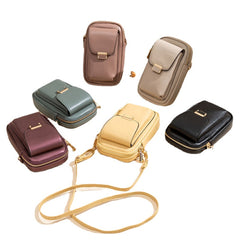 Women Solid Zipper Phone Bag Crossbody Shoulder