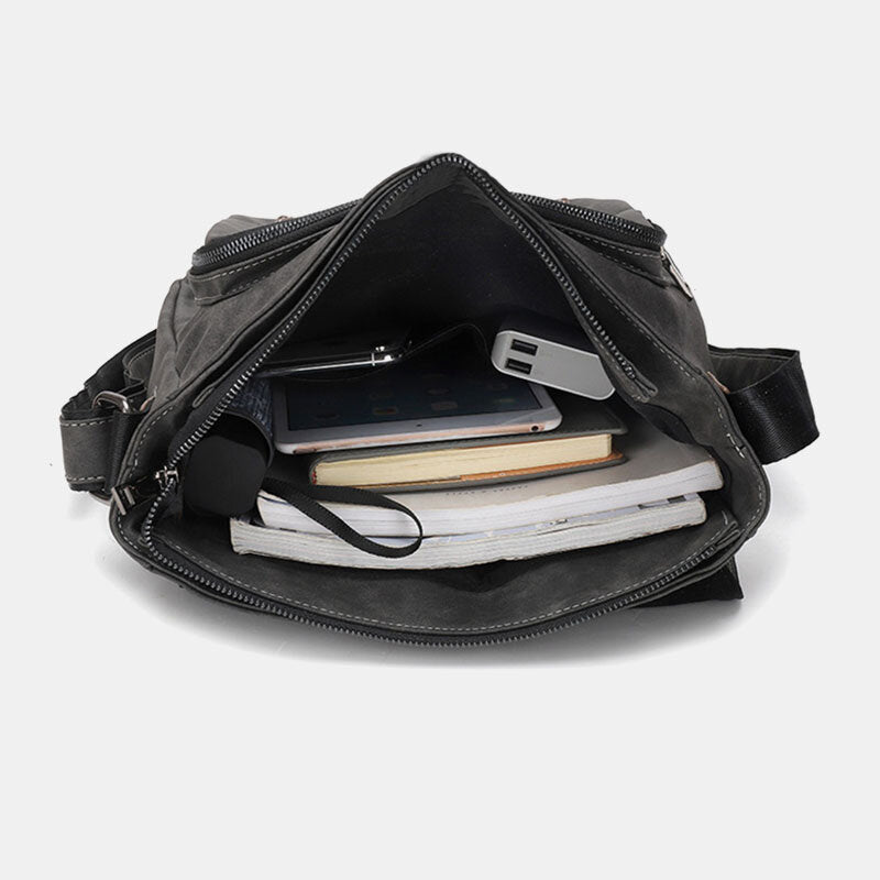 Men's Retro Faux Leather Multi-carry Crossbody Handbag