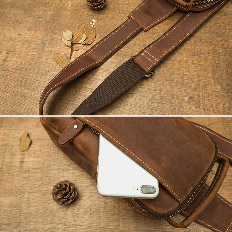 Men's Retro Multi-pocket Crossbody Chest Bag - Large Capacity Shoulder Bag