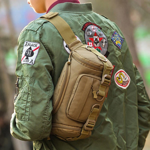 Men's Waterproof Nylon Tactical Sling & Crossbody Bag