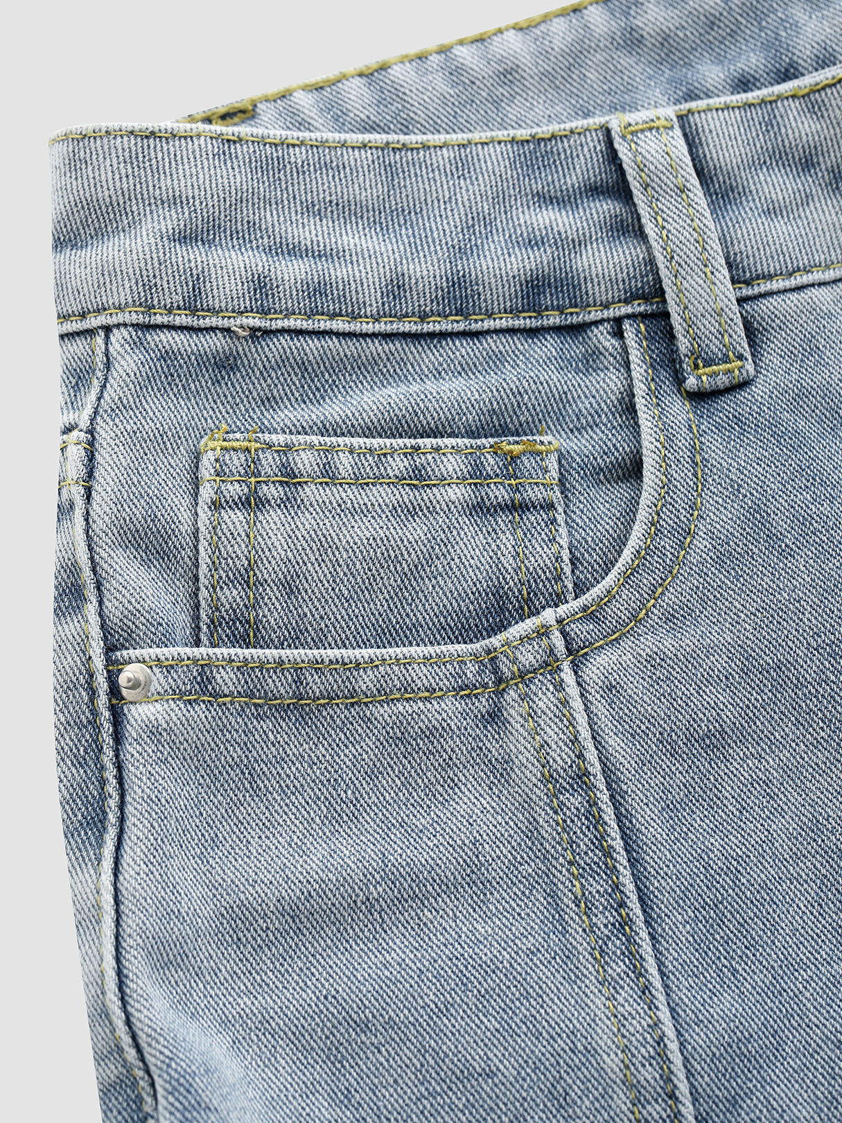 Solid Slit Pocket Cotton Jeans
