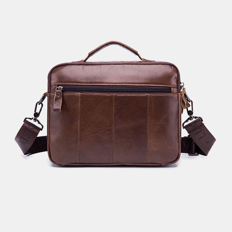 Men's Vintage Leather Business Crossbody Handbag for Work