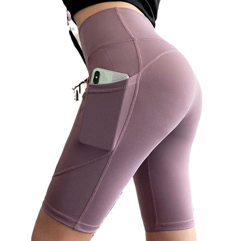 Trendy Breathable Women's High Waist Push Up Tight Gym Shorts