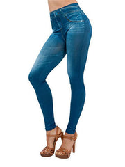 Print Ankle-Length Solid Color Denim Butt Lift High Waist Females Pants