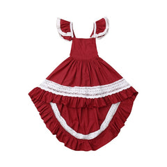 Pageant Toddler Ruffle Lace Sleeveless Party Dress For Girls